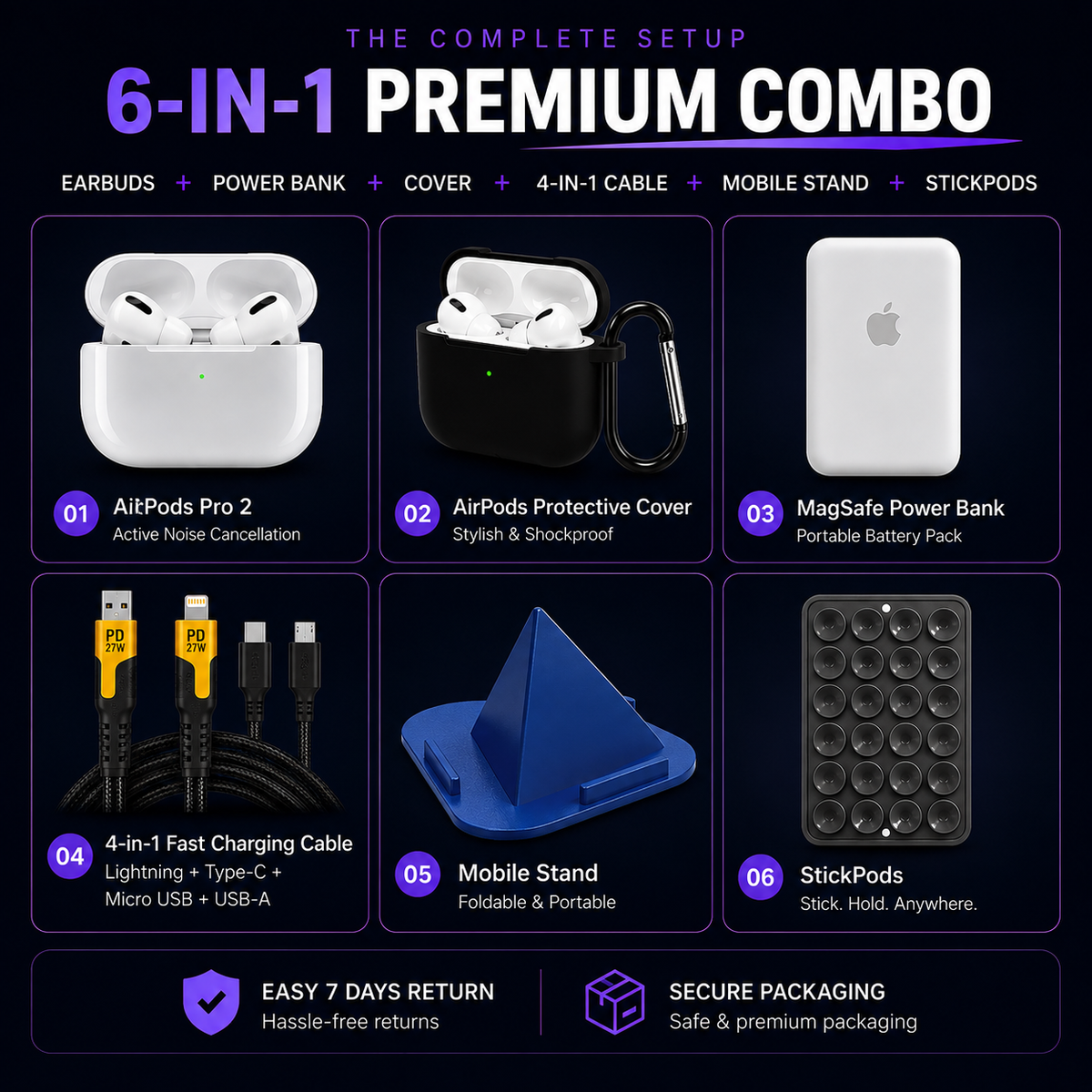 All-in-One Six-in-One Combo for Smartphones
