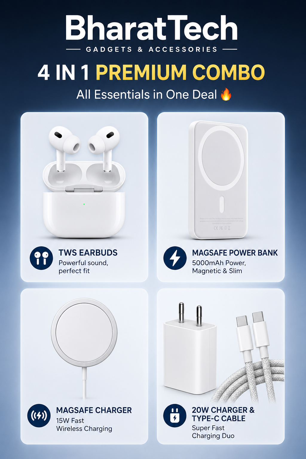 BHARATTECH|| FOUR IN ONE PREMIUM COMBO