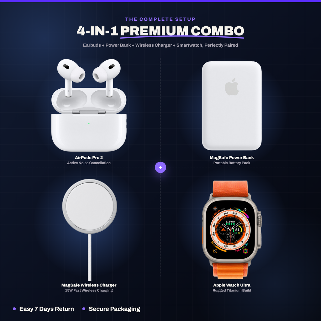 BT  4-in-1 Combo (Pods + Batterypack + Magpad + Smartwatch)