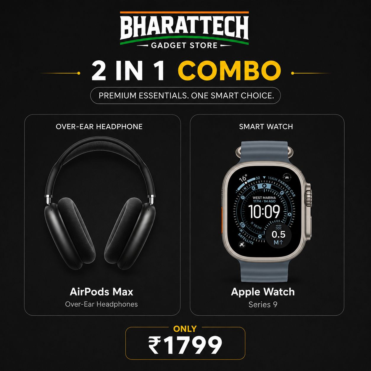 2 IN ONE HEADPHONE MAX AND WATCH COMBO