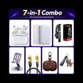 7-in-1 Combo – AirPods Pro 2 + MagSafe Powerbank + Tripod Selfie Stick + Metal Stand + 65W 4-in-1 Cable + Silicone Case + Keychain