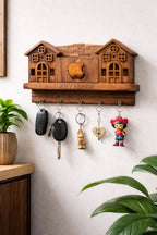 House Key Holder Plastic Key Holder (7 Hooks, Brown)